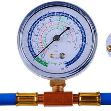 BPV31 Piercing Valve for Bullet with R134a Charging Hose, Refrigerant Can Tap with Gauge R134a can to R-12/R-22 port