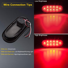 LIMICAR 4 RED 2 White 6" Oval LED Trailer Tail Lights Kit 10-LED Stop Turn Brake Reverse Back UP Marker Tail Light for Truck Trailer Trail Bus RV Jeep 2 Pack