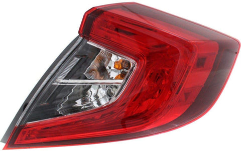 Halogen Tail Light Passenger Side Right Outer For 2016-18 Honda Civic Sedan CAPA