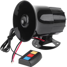 Motorcycle Alarm Warning Horn，12V 30W Car Motorbike Alarm Warning Siren Horn with Double Sided Adhesive Tape 3 Sound Loud Speaker