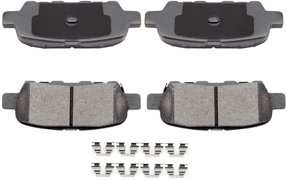 Aintier 4pcs Ceramic Brake Pads Sets fit for for Infiniti,for Nissan 350Z 370Z Altima Juke Leaf Maxima Murano Pathfinder Quest Rogue, for Suzuki Grand Vitara with Clip Hardware