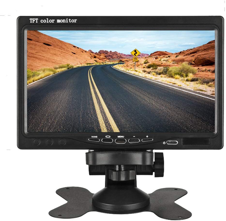 7 inch Car Monitor HUINETUL 12V 24V HD TFT Color LCD Backup Car Display Screen Monitor for Car Truck Caravan Camera/DVD/Satellite Receiver 1024x600p Fit AHD/NTSC/PAL (7 inch monitor-1024x600p-NTSC/PAL/AHD)