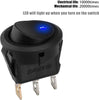 JUSTTOP 5pcs 12V 20A Round Toggle Switch, 3 Pin Control Switch with Blue LED Light for Car or Boat