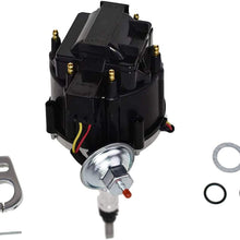 A-Team Performance HEI Complete Distributor 65K Coil Straight 6 41-62 194, 216, 235, 68-87 Compatible with Early Chevrolet Land Cruiser FJ40 FJ60 2F 3F One Wire Installation Black Cap