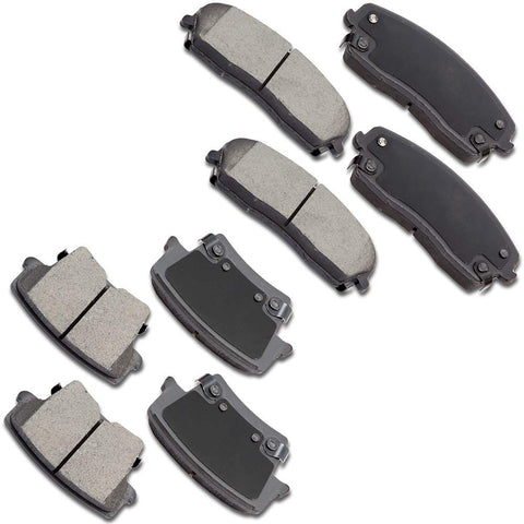 Ceramic Discs Brake Pads Kits,SCITOO 8pcs Disc Brakes Pads Set fit for 2005-2017 Chrysler 300,2009-2017 Dodge Challenger,2006-2017 Dodge Charger,2005-2008 Dodge Magnum