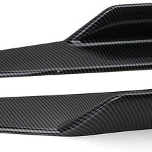 iJDMTOY Left/Right Black Carbon Fiber PP Universal Rear Side Skirt Winglets Diffusers Compatible With Car Truck SUV