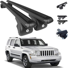 Roof Rack Cross Bars Lockable Luggage Carrier Fits Jeep Liberty KK 2008-2012 | Aluminum Black Cargo Carrier Rooftop Luggage Bars 2 PCS