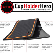 CupHolderHero for Toyota RAV4 2019-2020 Custom Liner Accessories – Premium Cup Holder, Console, and Door Pocket Inserts 13-pc Set (Orange Trim)
