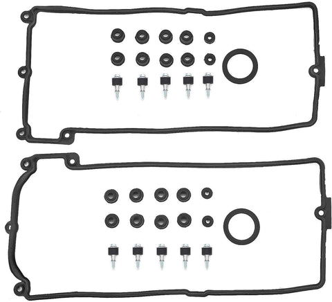 Valve Cover Gaskets Kit (Left & Right) For BMW 545i 550i 645Ci 650i 745i 745Li 750i 750Li Alpina B7 X5 4.4L 4.8L V8, Repl.# 11127513195, 11 12 7 513 194