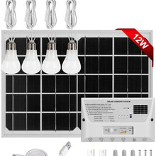 [6W Panel Foldable] Solar Mobile Light System, GVSHINE Solar Home DC System Kit, 3.7V 8000mAh Lithium Battery - 6W Foldable Panel Solar Home System Kit - Includs 3 Cell Phone Charger - 2 LED Lights