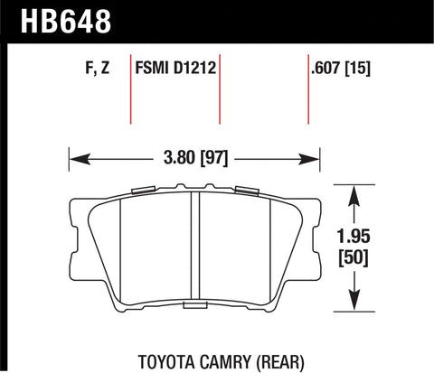 Hawk Performance HB648Z.607 Performance Ceramic Disc Brake Pad