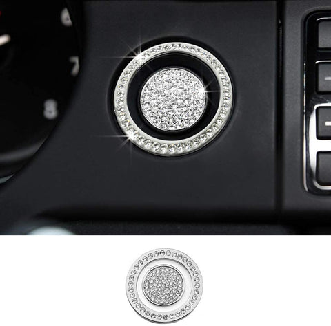 TopDall Electronic handbrake Bling Crystal Shiny Diamond Accessory Interior Sticker Compatible with Land Rover