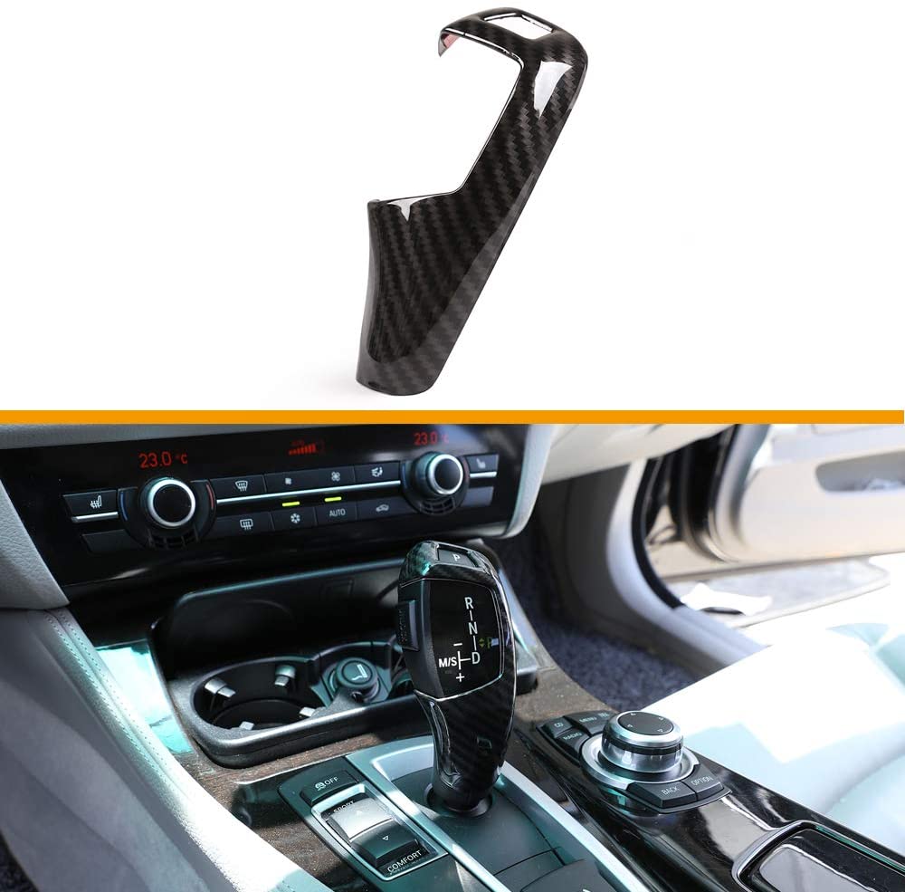 TulinTulin Carbon Fiber Printing Plastic Gear Shift Knob Cover Trim for BMW F20 F30 F31 F34 X5 F15 X6 F16 X3 F25 X4 F26 F10 (Style#1-Normal Type)