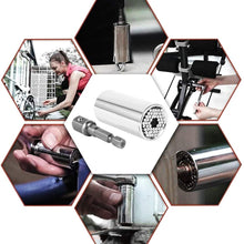 4PC Universal Socket Tool Set, 7mm- 19mm Magic Socket, Reversible Bushing Ratchet Wrench, Sockets Adapter, Drill Bit Extension, Gifts For Motorcycle Enthusiasts Handyman, Father/Dad, Husband Boyfriend
