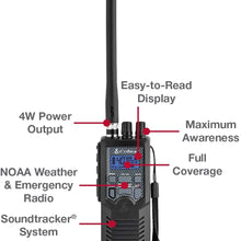Cobra HHRT50 Road Trip Cb Radio - Emergency Radio, Travel Essentials, 2-Way Handheld Black Radio with Rooftop Magnet Mount Antenna, NOAA Channels, Dual Watch & 40 Channel Access