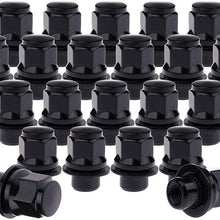 SCITOO 24PCS Black Lug Nuts for 13/16" Drive Close End, 1.45" Tall, 12x1.5 Thread, Fits for Toyota 4Runner/ Avalon/Avanza/Camry/Celica/Corolla/FJ Cruiser/Highlander/Land Cruiser/Matrix 1997-2016