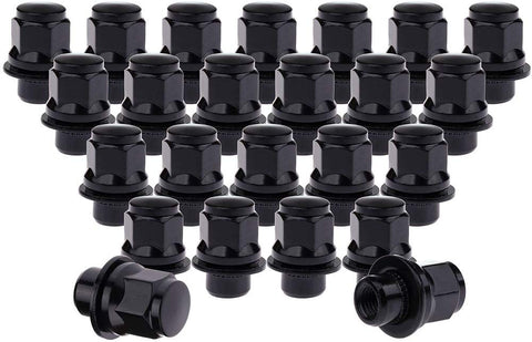 cciyu Set of 24 Black Chrome Wheel Lug Nuts for Toyota 4Runner/ Avalon/Avanza/Camry/Celica/Corolla/FJ Cruiser/Highlander/Land Cruiser/Matrix 1997-2016 12mmX1.5 Drive Close End 1.45” Tall