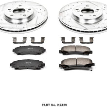 Power Stop K2429 Front Brake Kit with Drilled/Slotted Brake Rotors and Z23 Evolution Ceramic Brake Pads