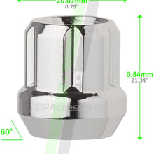 DPAccessories LOS2L6HC-CH04020 20 Chrome 12x1.5 Open End Spline Tuner Lug Nuts for Aftermarket Wheels Wheel Lug Nut