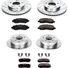 Power Stop K2395 Front & Rear Brake Kit with Drilled/Slotted Brake Rotors and Z23 Evolution Ceramic Brake Pads