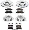 Power Stop K2395 Front & Rear Brake Kit with Drilled/Slotted Brake Rotors and Z23 Evolution Ceramic Brake Pads