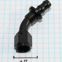 (one)45 Degree AN8 8AN AN-8 Black Push On/Push Lock Hose End Fitting Adapter