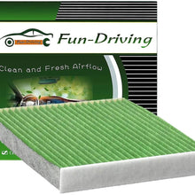 Cabin Air Filter for Toyota/Lexus/Land Rover/Pontiac,Deeper & Better Filtering PM2.5,Made of Melt-Blown Nonwoven and Charcoal, Replacement for CF10285,CP285 (Green,1 Pack)