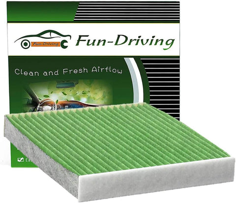 Cabin Air Filter for Toyota/Lexus/Land Rover/Pontiac,Deeper & Better Filtering PM2.5,Made of Melt-Blown Nonwoven and Charcoal, Replacement for CF10285,CP285 (Green,1 Pack)