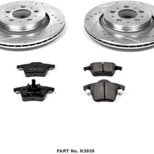 Power Stop K3039 Rear Brake Kit with Drilled/Slotted Brake Rotors and Z23 Evolution Ceramic Brake Pads