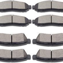 SCITOO Ceramic Front Rear Disc Brake Pad Set fit for 2005-2018 for Nissan Frontier, 2005-2015 for Nissan Xterra, 2009-2012 for Suzuki Equator