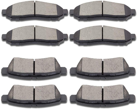 SCITOO Ceramic Front Rear Disc Brake Pad Set fit for 2005-2018 for Nissan Frontier, 2005-2015 for Nissan Xterra, 2009-2012 for Suzuki Equator