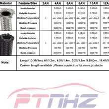 PTNHZ 10FT/3M Nylon SS Braided 3/8 Fuel Line AN 6 Oil/Gas/Fuel Hose Line Aluminum Hose End Fitting Kit(6 PCS Hose Adaptors)