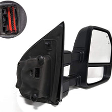 AERDM New towing mirror Black Housing with Temperature sensor fit Ford Super Duty F-250 F-350 F-450 F-550 2017 2018 2019 w/Blind Spot with Turn Signal,Clearance and Auxiliary Lamp