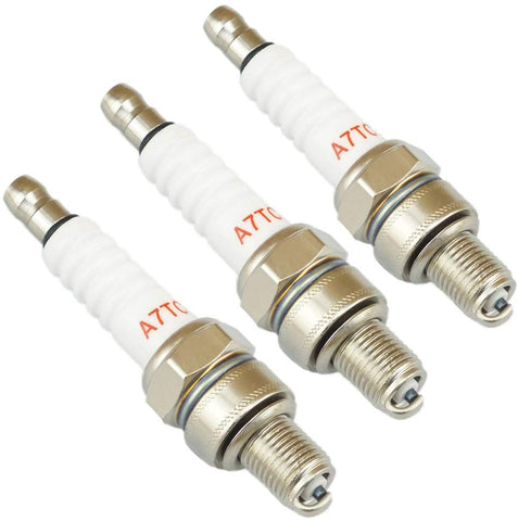 QAZAKY 3pc Spark Plug A7TC for GY6 50cc 70cc 90cc 110cc 125cc 150cc ATV Scooter Pit Dirt Bike Moped Go Kart Quad Buggy TaoTao Buyang Roketa Sunl Baja Kymco Chinese