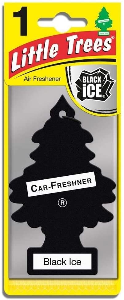 Little Trees Hanging Car and Home Air Freshener, Black Ice (Pack of 3)