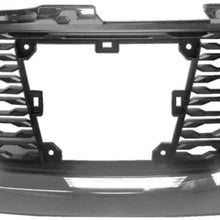 2017-2019 Nissan Rogue Front Grille; For Sl/Sl-Premium/Sl-Platinum Models; With Front Camera; With Adaptive Cruise; Glossy Black With Chrome Molding; Made Of Abs Plastic Partslink NI1200282