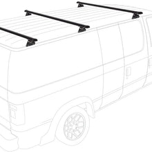 Vantech Aluminum H3 Rack 2 Bar System for a Chevy Express 1996-On Black