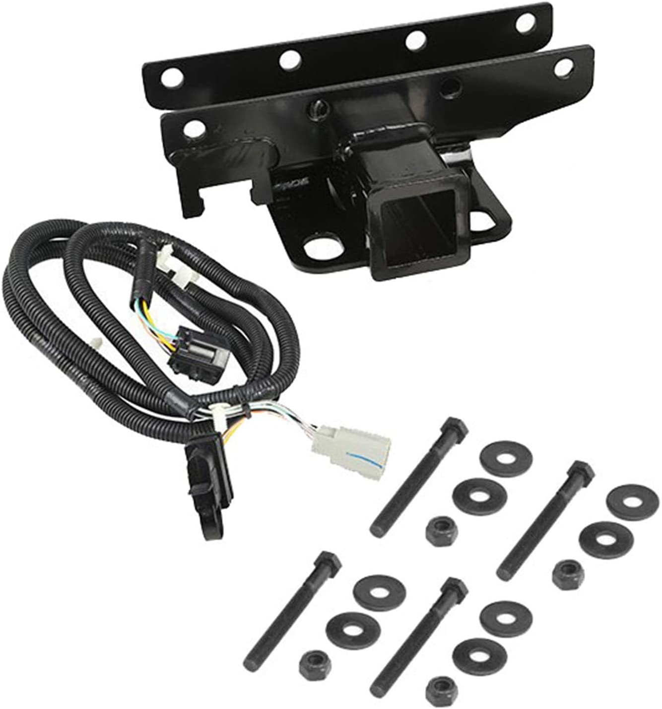 Rugged Ridge 11580.51, Black Receiver Hitch Kit with Wiring Harness for 2007-2018 Jeep Wrangler JK Models (Receiver Hitch)