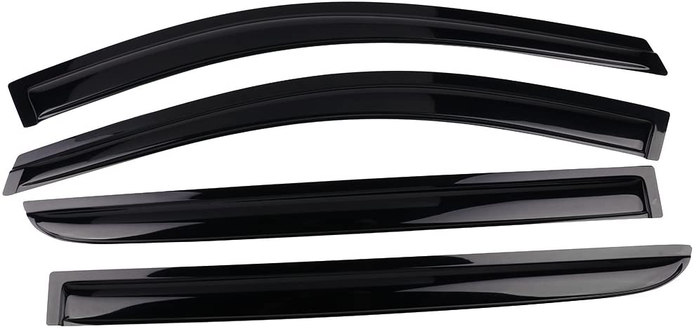 Window Visor Compatible With 2005-2007 Honda Odyssey | Acrylic Black Slim Style Sun Rain Guards Cover By IKON MOTORSPORTS | 2006