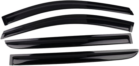 Window Visor Compatible With 2005-2007 Honda Odyssey | Acrylic Black Slim Style Sun Rain Guards Cover By IKON MOTORSPORTS | 2006