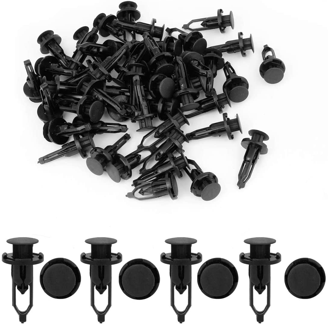 uxcell 50 Pcs 9mm Hole Retainer Clips Plastic Drive Rivets Mud Flaps Bumper Fender Push Clips 52161-02020 for Toyota