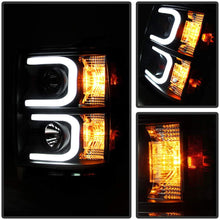 ACANII - For 2014-2015 Chevy Silverado 1500 LED Light Tube DRL Black Housing Projector Headlights Headlamps Assembly