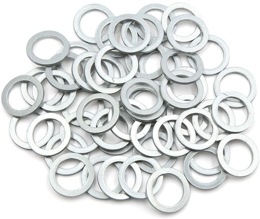 X AUTOHAUX 50pcs Engine Oil Crush Washers Drain Plug Gaskets 16mm ID. 22mm OD. for Car (16mm)