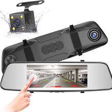 Pruveeo D700 7-Inch Touch Screen Backup Camera Dash Cam Front and Rear Dual Channel with Rear View Reversing Camera