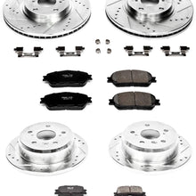 Power Stop K1142 Front & Rear Brake Kit with Drilled/Slotted Brake Rotors and Z23 Evolution Ceramic Brake Pads