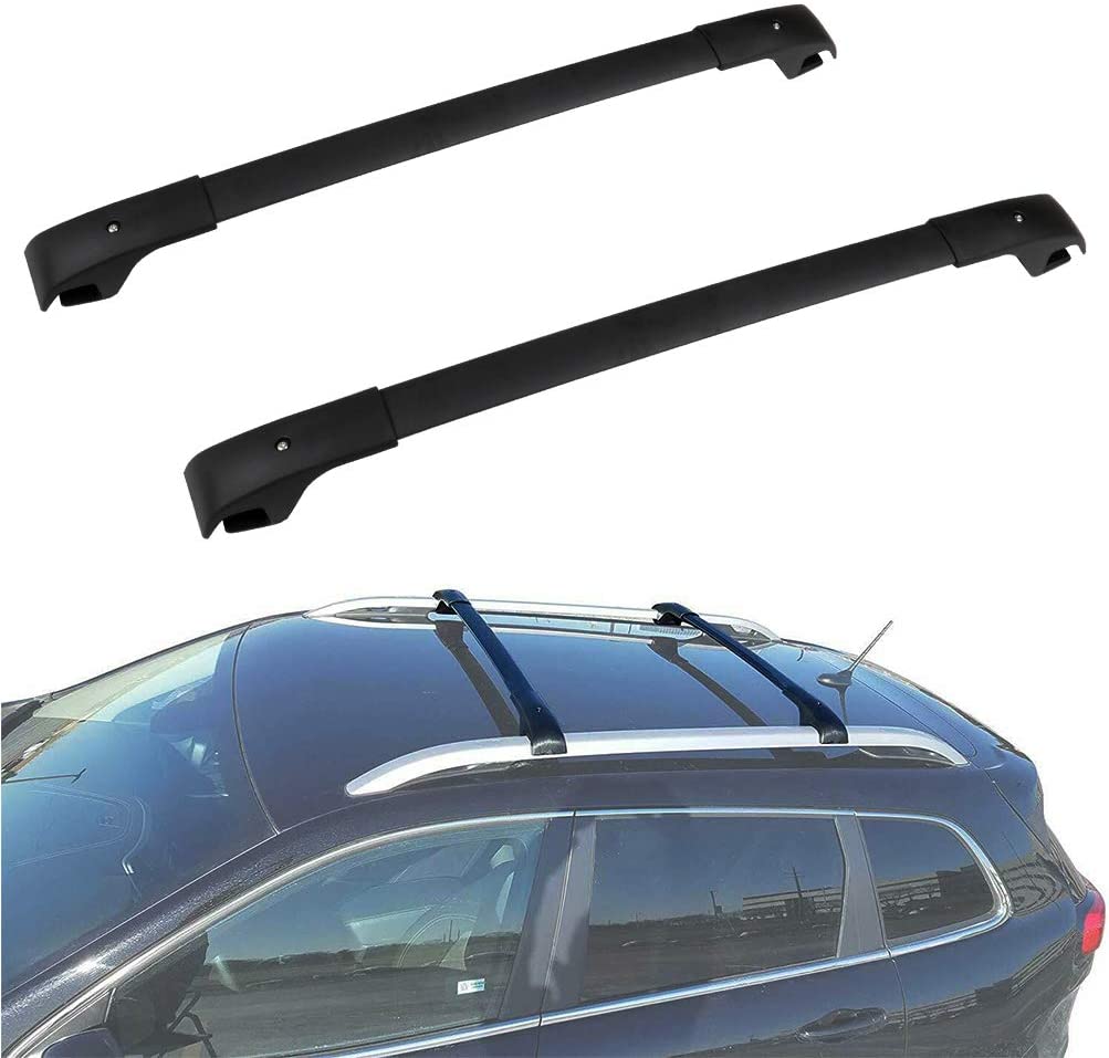 ROADFAR Roof Rack Aluminum Top Rail Carries Luggage Carrier Fit for 2014-2019 for Jeep Cherokee Baggage Rail Crossbars