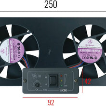 CBE Tornado Double Fan Set for Camping Fridges (Absorption Refrigerator) with Controls + Thermal Compound (1g)