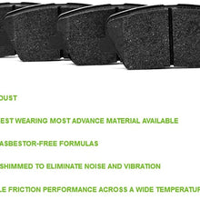 SCITOO Ceramic Front Rear Disc Brake Pad Set fit for 2008-2012 Chrysler Town & Country, 2008-2012 Dodge Grand Caravan, 2009-2013 Dodge Journey, 2012 Ram C/V, 2009-2012 Volkswagen Routan