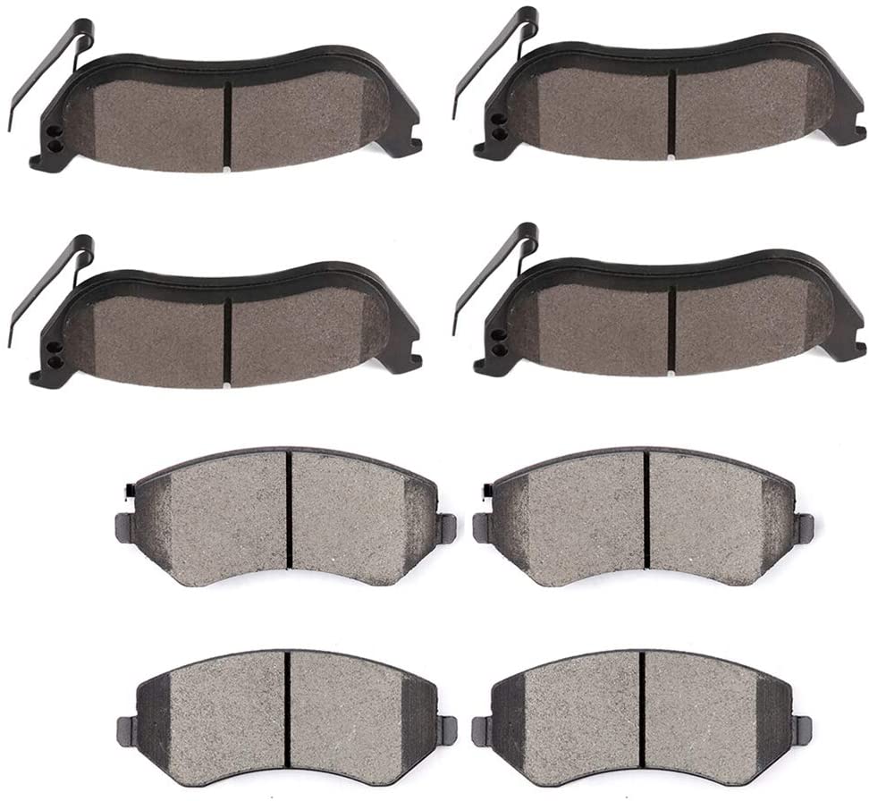 SCITOO Ceramic Front Rear Disc Brake Pad Set fit for 2003-2007 Jeep Liberty