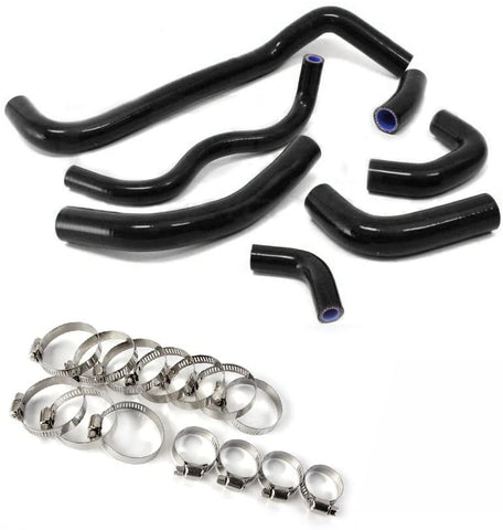 Silicone Radiator Hoses Coolant Clamps Kit For Honda CBR 600RR 2003-2004 Black 6PCS